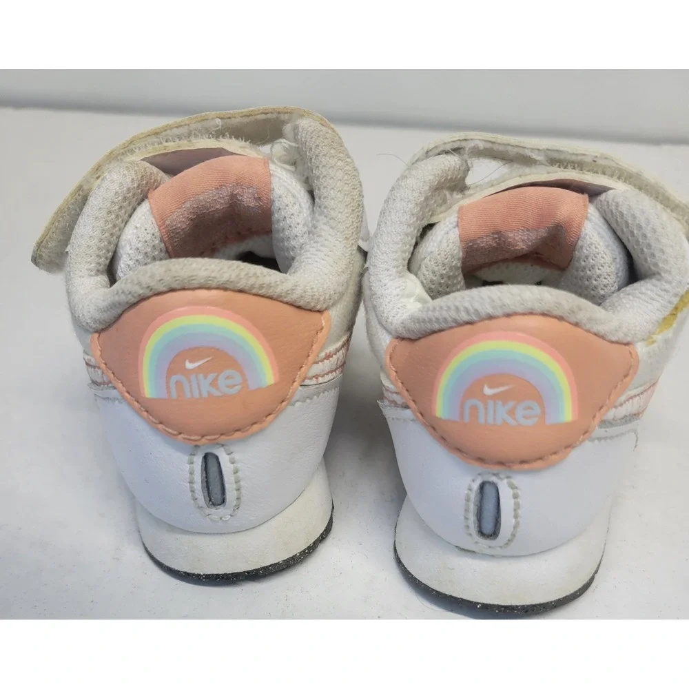 Nike MD Valiant TD Infant Sneakers White Peach Rainbow‎ DM1272-100 Size 3C